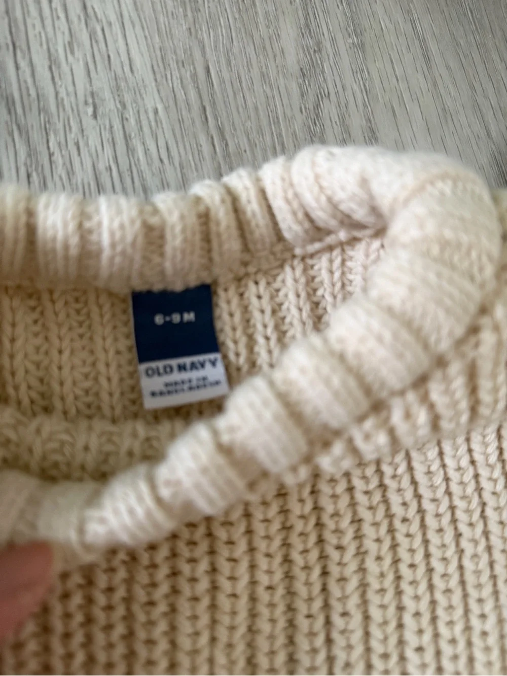 Old Navy Navy and Cream Sherpa Jacket with Cream Knit Sweater Set